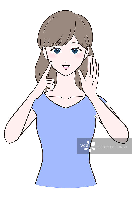 微笑的中长发女人图片素材