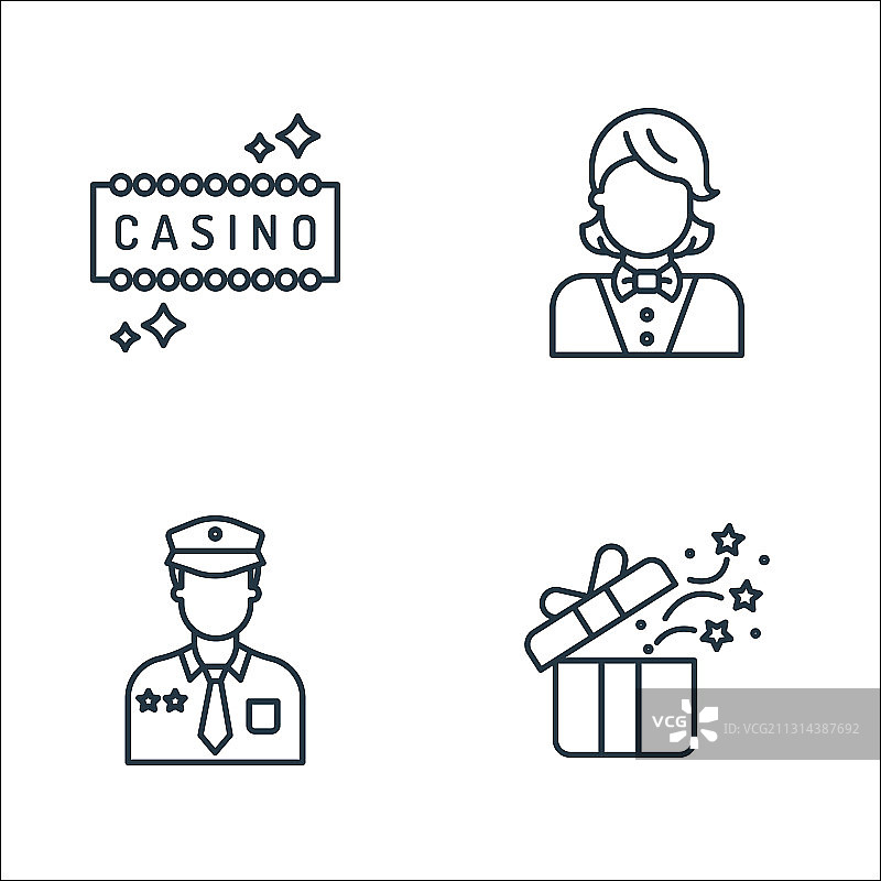 赌场线性图标合集图片素材