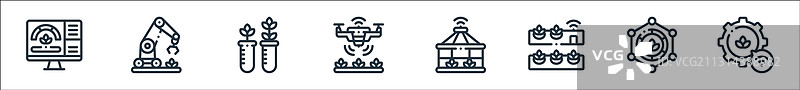 智能农场线图标线性设置质量线设置图片素材