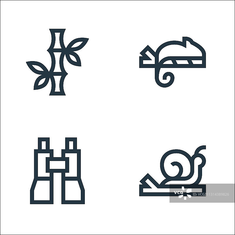 丛林线图标线性集质量线集图片素材