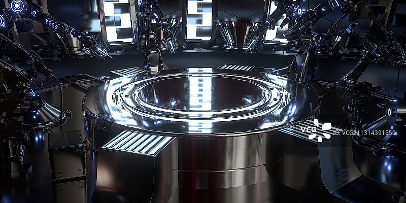 3D现代抽象科技自造空间背景图片素材