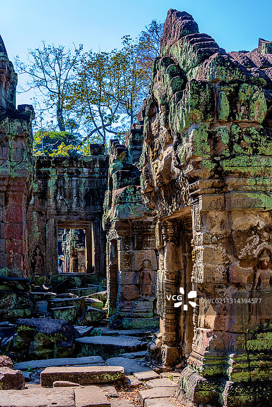 东南亚柬埔寨暹粒吴哥圣剑寺图片素材