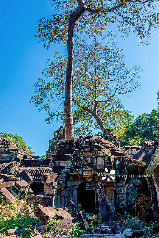 东南亚柬埔寨暹粒吴哥圣剑寺图片素材