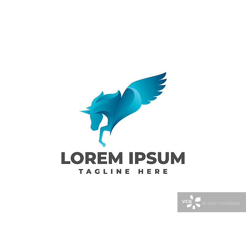 飞马独角兽现代渐变Logo图标图片素材