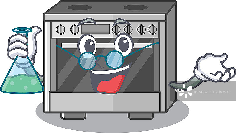 酷炫厨房炉灶教授卡通人物图片素材