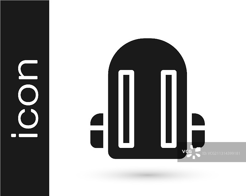 白色背景上的灰色学生背包图标图片素材