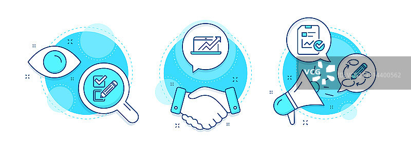 销售图表报告清单和关键词图标图片素材