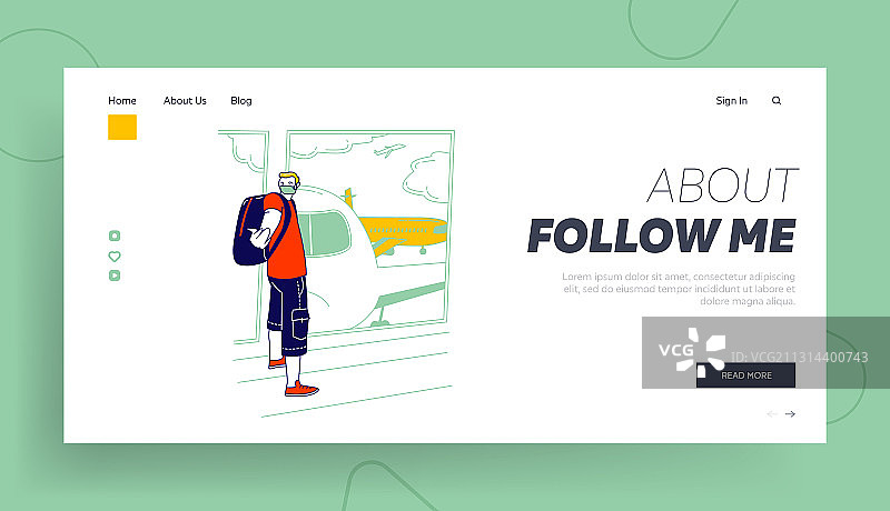 社交媒体博客登录页面模板图片素材