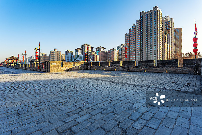 西安城墙风光图片素材