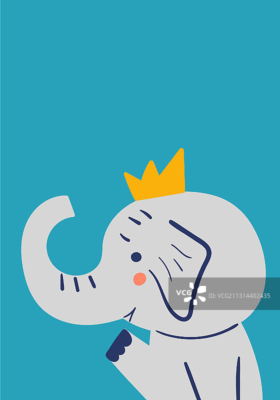 适合儿童的手绘大象图片素材