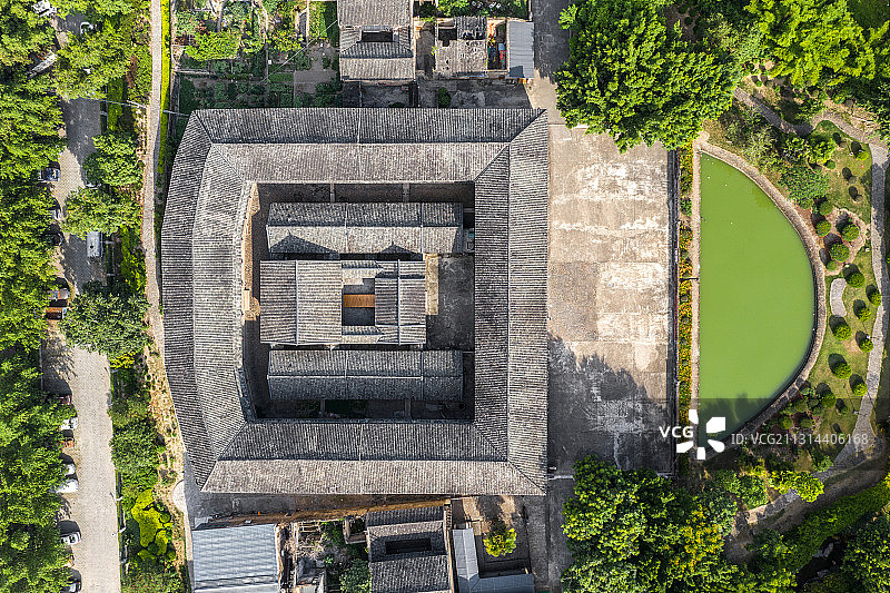 广东省梅州市大埔县泰安楼航拍图片素材
