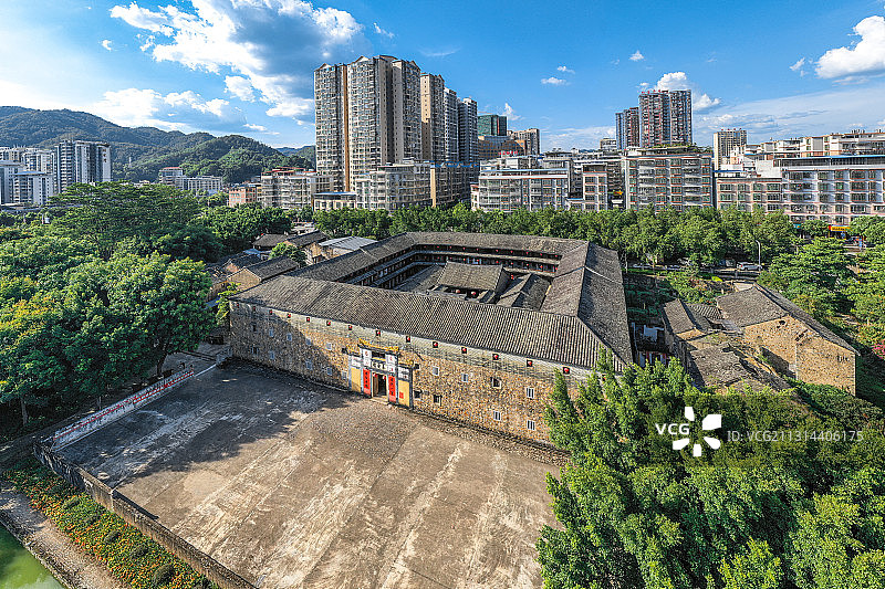 广东省梅州市大埔县泰安楼航拍图片素材