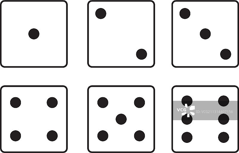 掷骰子游戏图标集图片素材