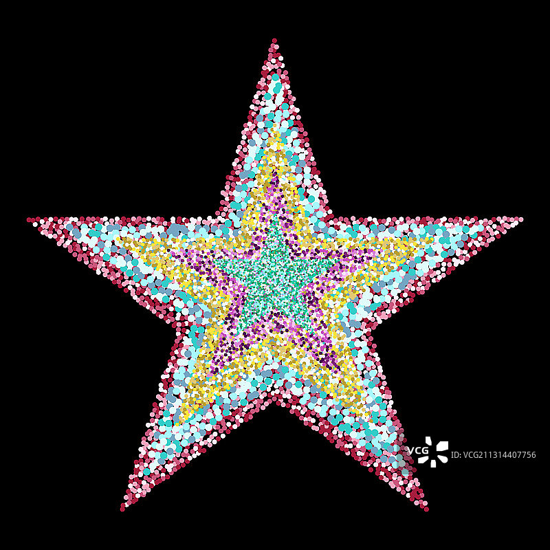 闪烁的彩色粒子豪华星图片素材