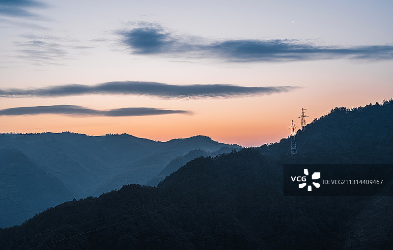 宁波余姚市四明山黎明图片素材