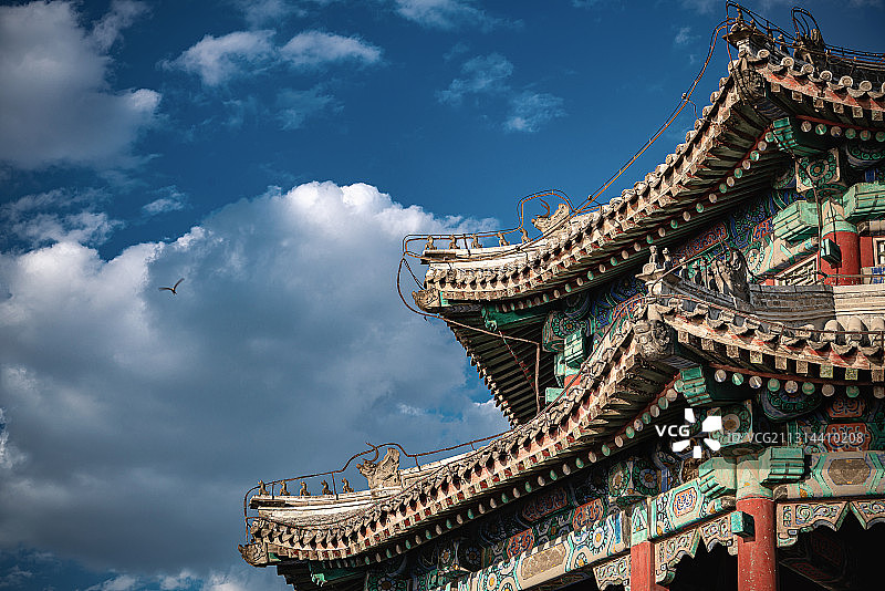 颐和园：廓如亭的双层屋檐图片素材