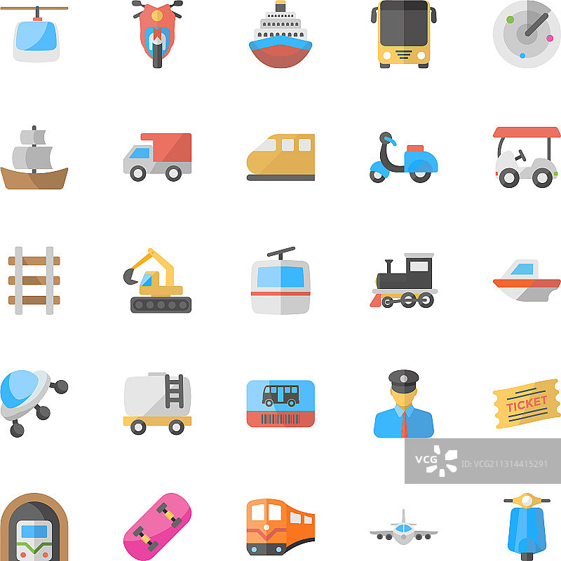 交通运输扁平图标图片素材