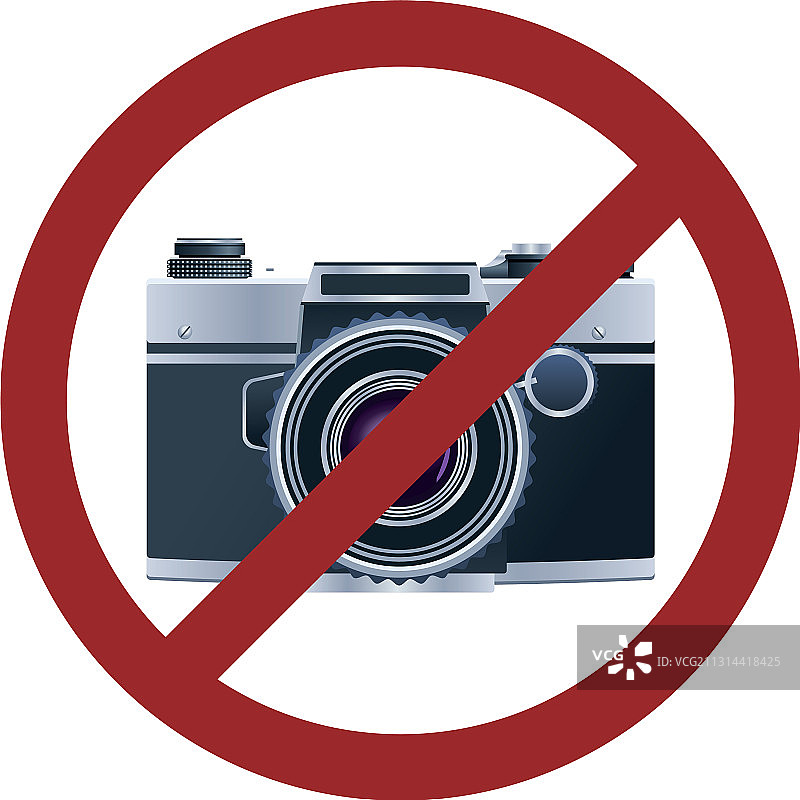 带有禁止符号的数码相机技术图片素材