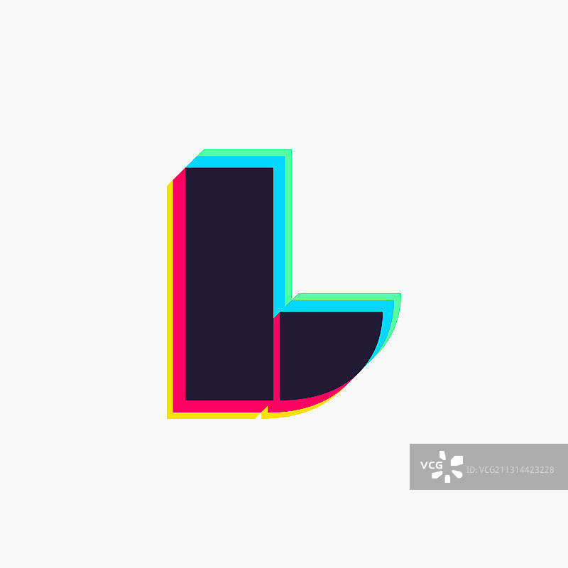 具有立体效果的字母L标志图片素材
