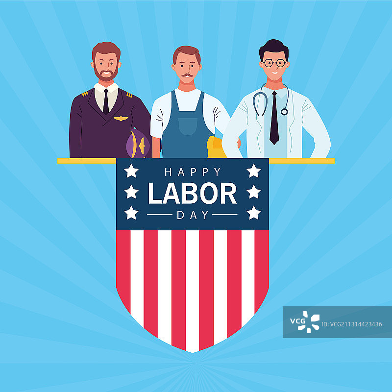 劳动节快乐，与工人们一起庆祝图片素材