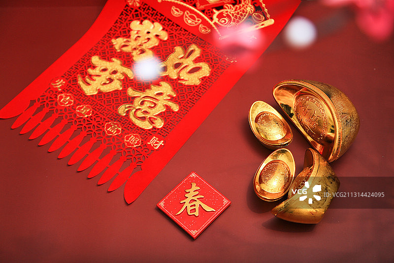 喜庆新年春联背景图图片素材