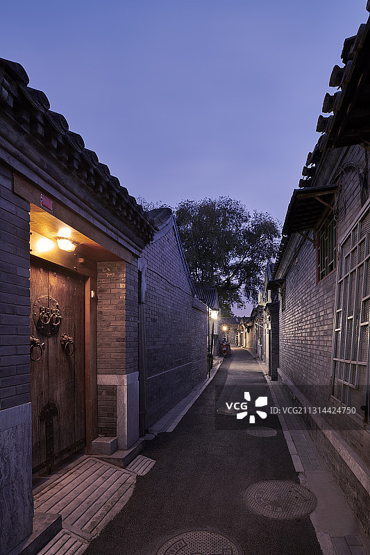 北京传统老四合院胡同图片素材