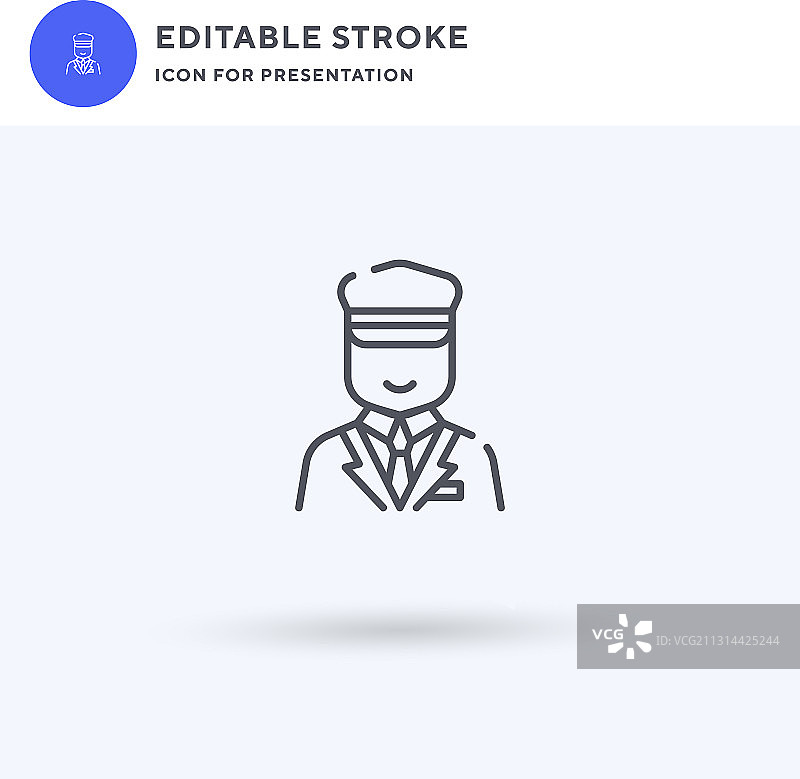 票务员图标填充式扁平标志图片素材