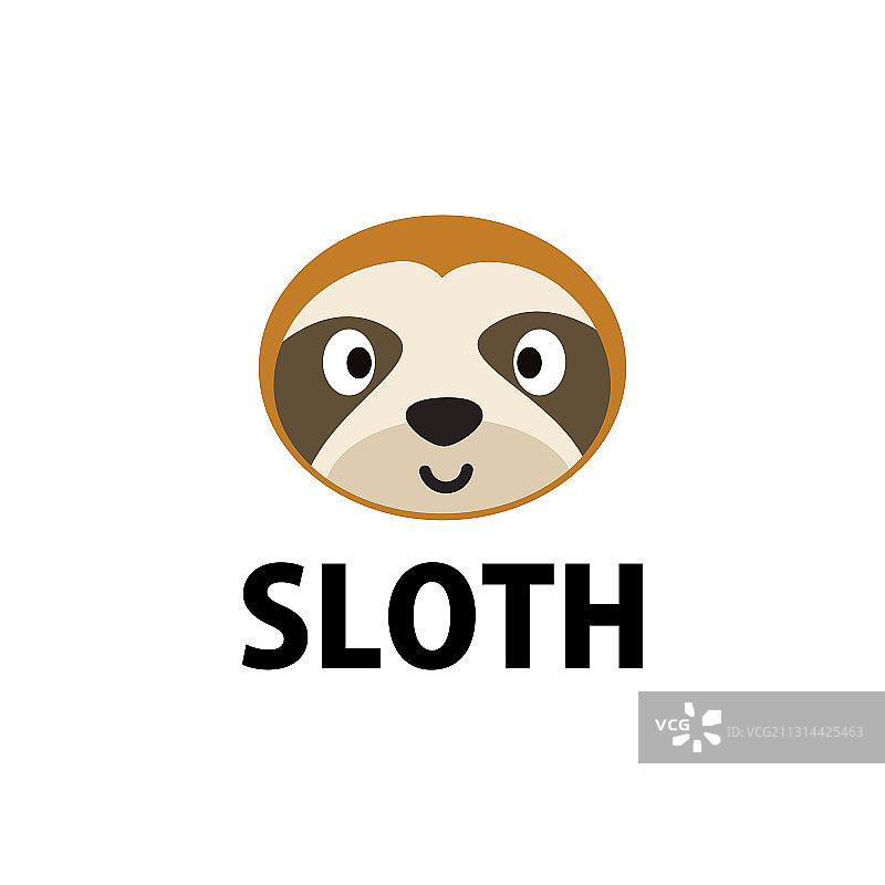 可爱的树懒扁平LOGO图标图片素材