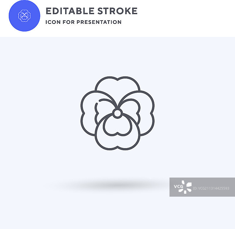 填充的三色堇图标图片素材