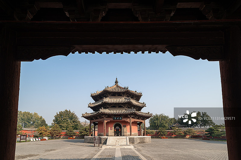 河北定州曲阳县北岳庙古建筑景观图片素材