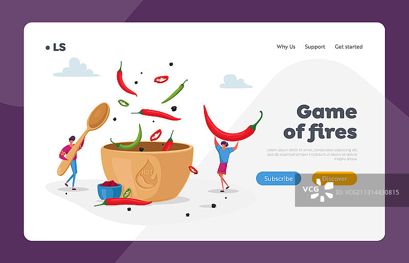 人物烹饪辛辣美食着陆页图片素材