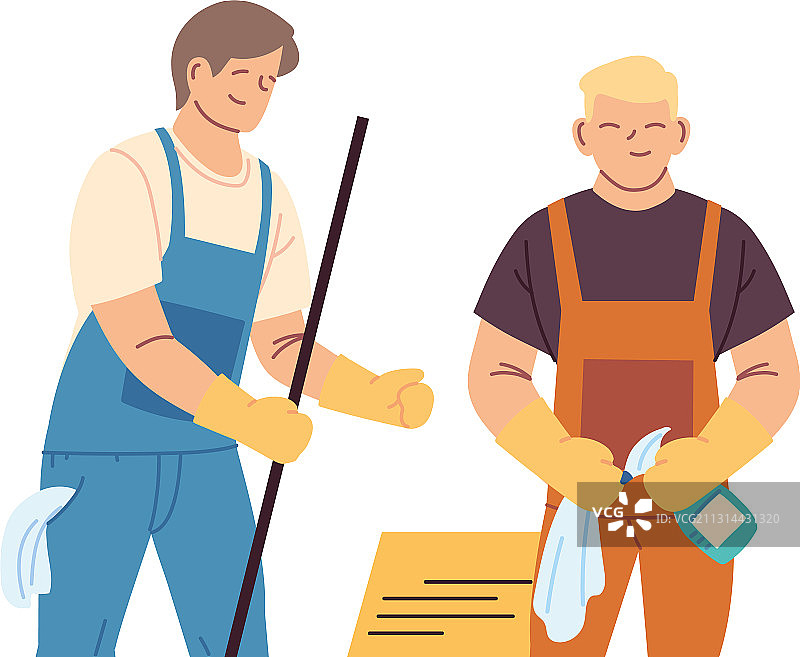 戴手套清洁服务人员图片素材