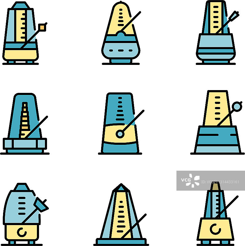 节拍器图标扁平化设计图片素材