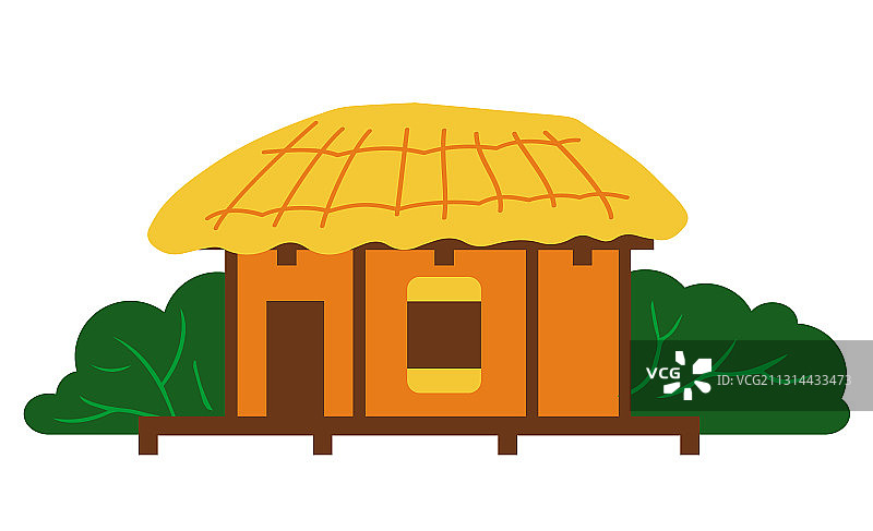 济州岛传统茅草屋图片素材