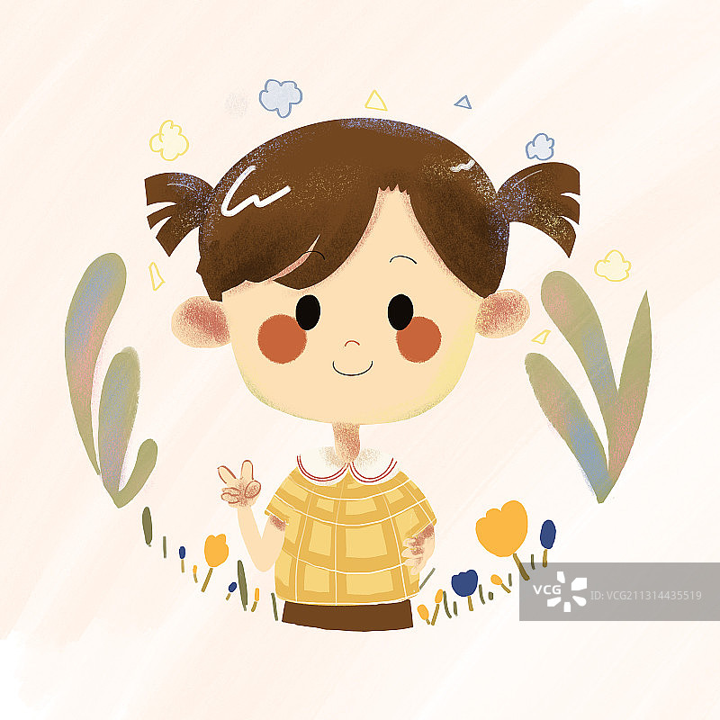 双马尾女孩图片素材