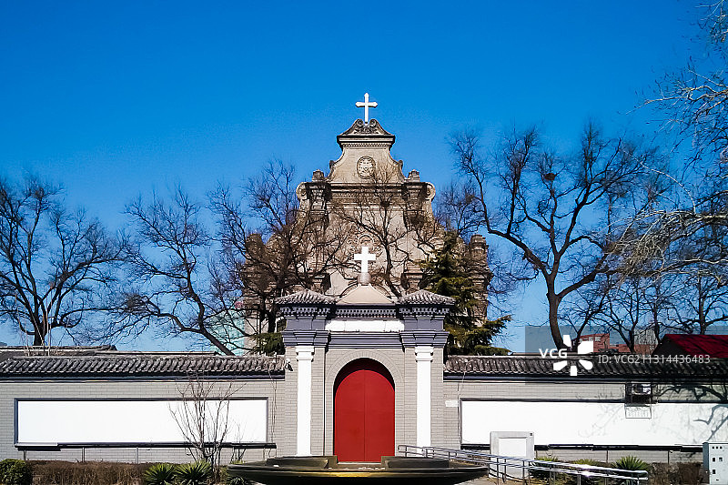 2016年2月17日，北京宣武门天主堂，一座中西合璧的教堂。图片素材