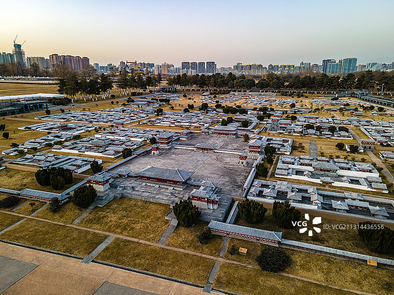 西安大明宫国家遗址公园微缩模型景观图片素材