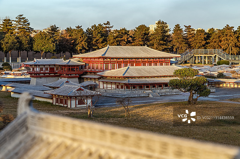 西安大明宫国家遗址公园微缩模型景观图片素材