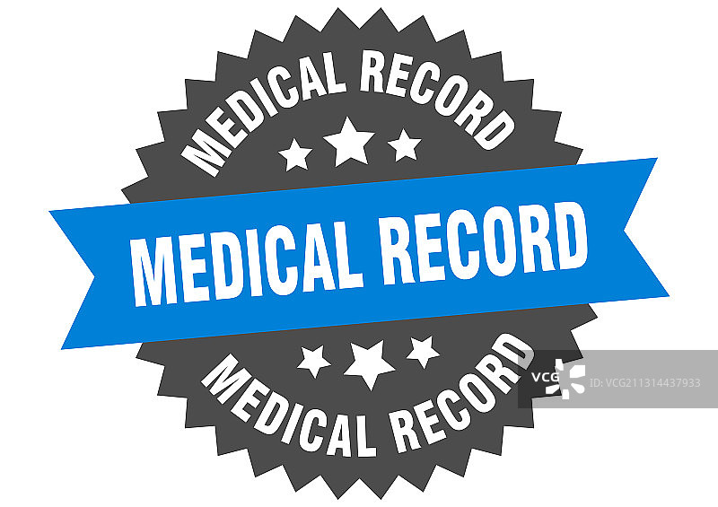 医疗记录圆形隔离丝带标签图片素材