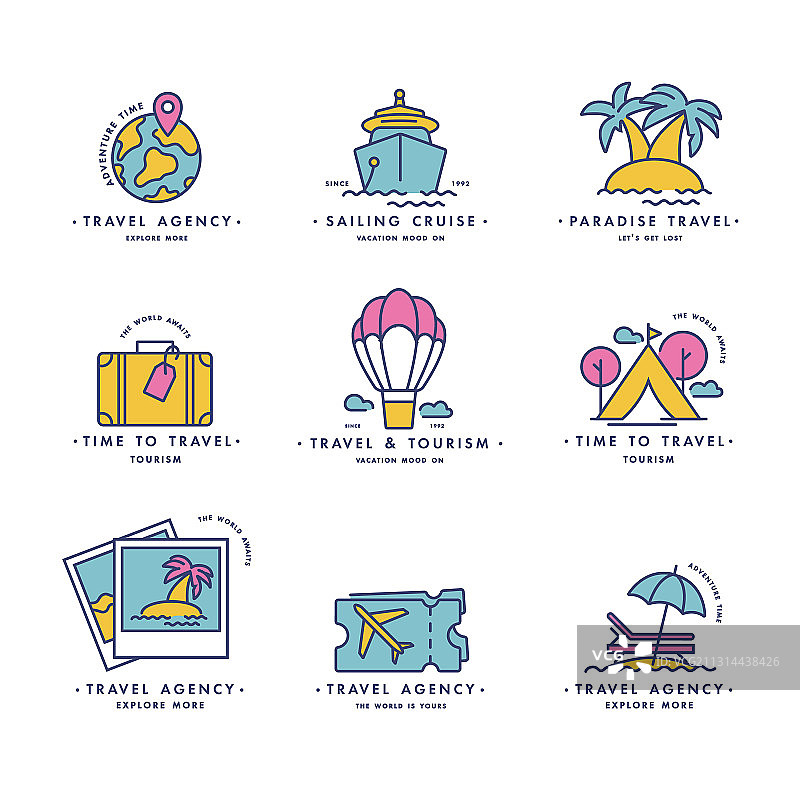 彩色模板标志设计图片素材