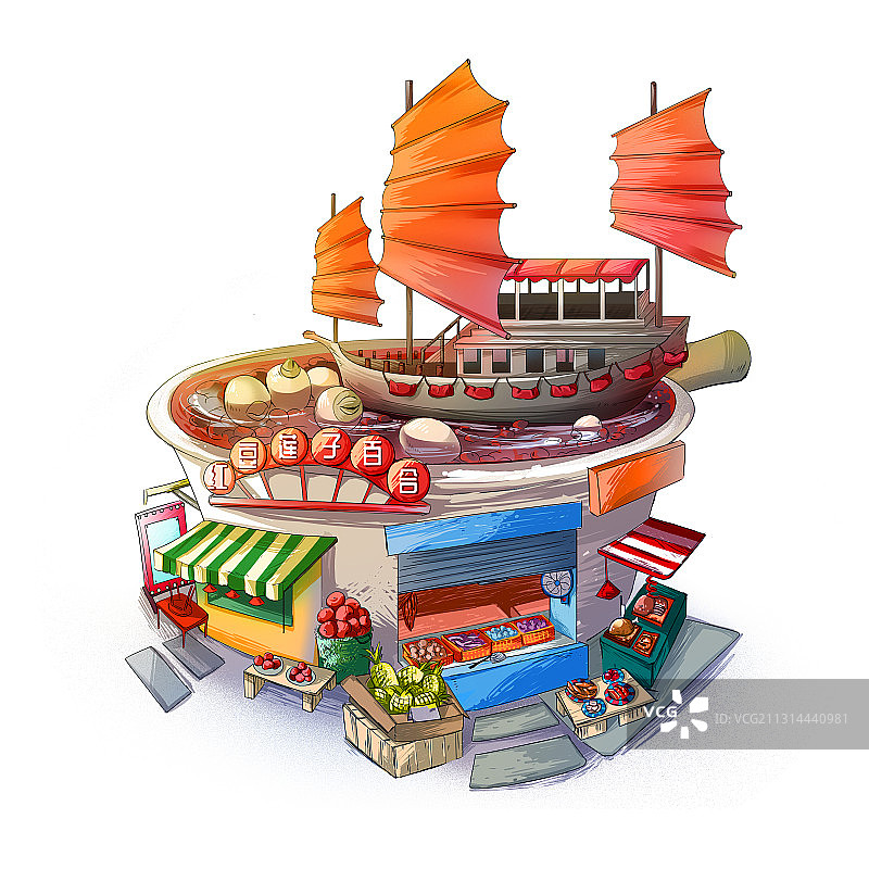 红豆莲子百合图片素材