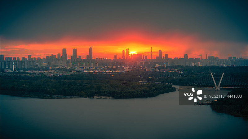 沈阳沈抚新区浑河白沙岛图片素材