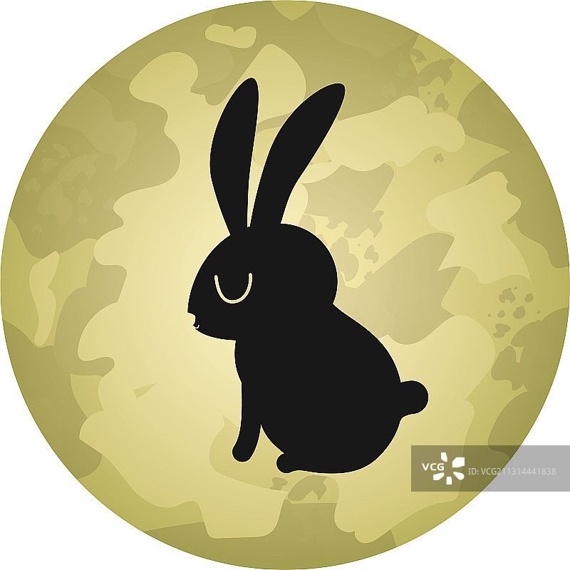 中秋节兔子赏月图片素材