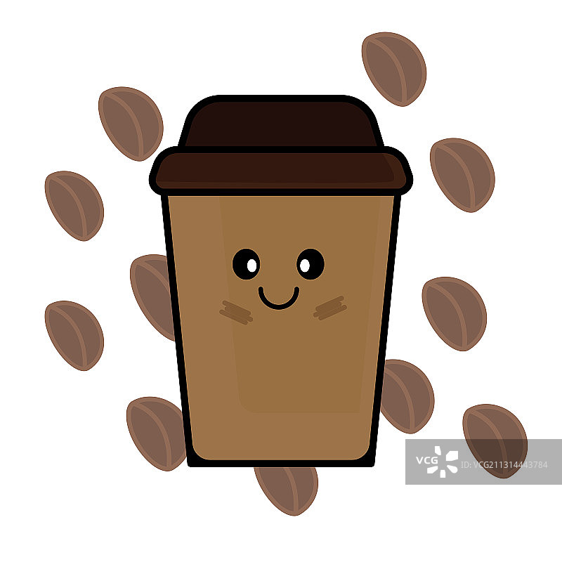 咖啡饮品卡通角色设计模板图片素材