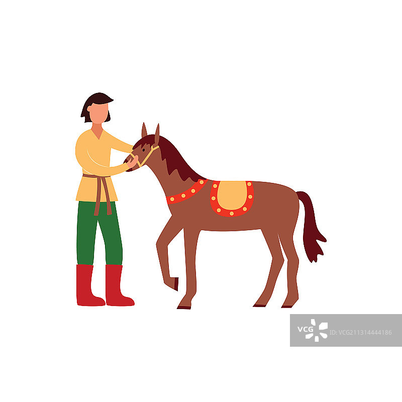 穿着传统裤子的深棕色头发的年轻吉普赛男人图片素材