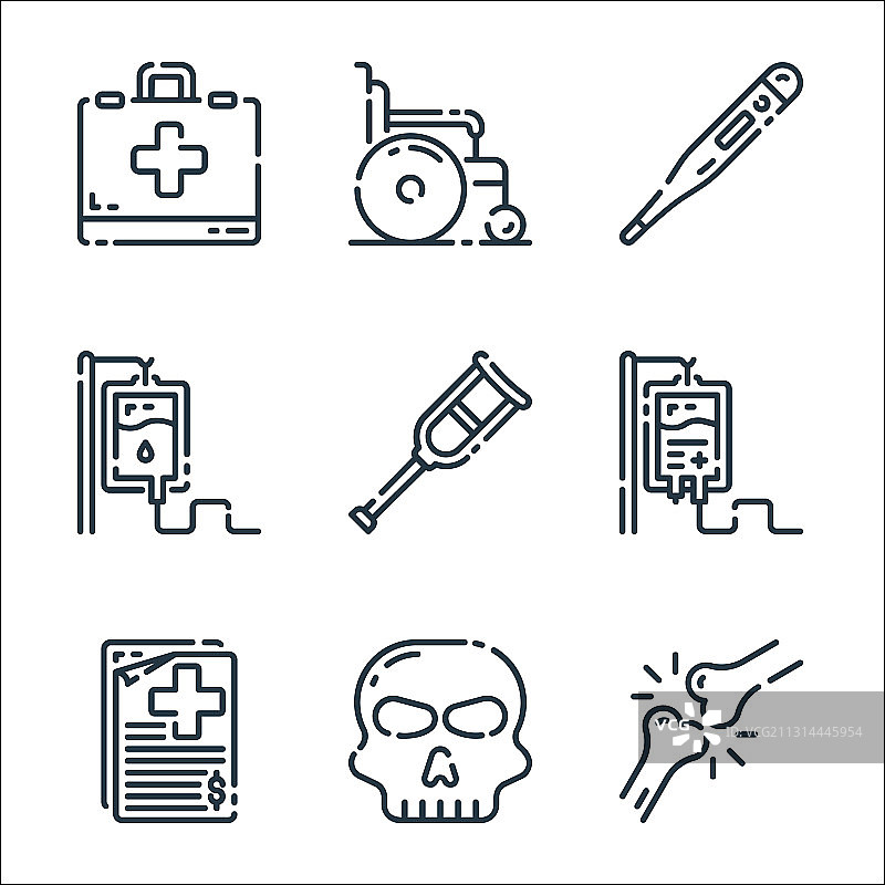医疗线性图标集图片素材