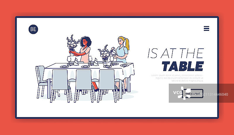 花艺师餐桌装饰页面图片素材