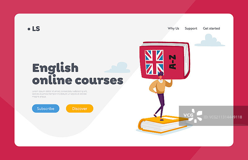 外语语法测试着陆页图片素材