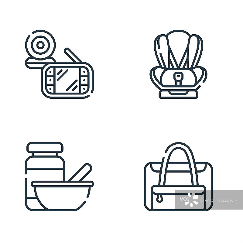 产假线性图标集图片素材