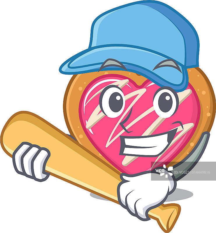 有趣的笑脸饼干爱心吉祥物设计图片素材